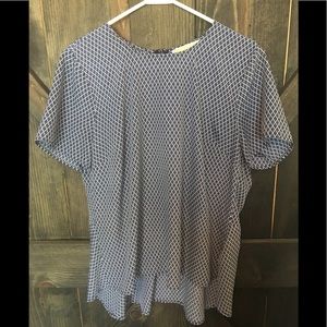 Blue and white blouse